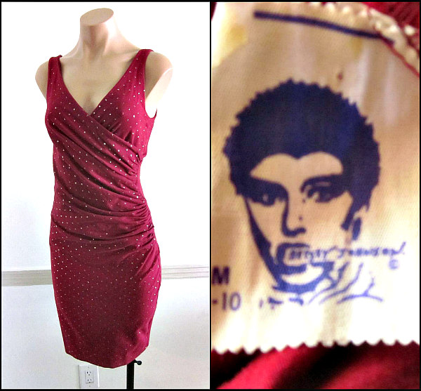 Betsey Johnson vintage 80s mock wrap glitter dress